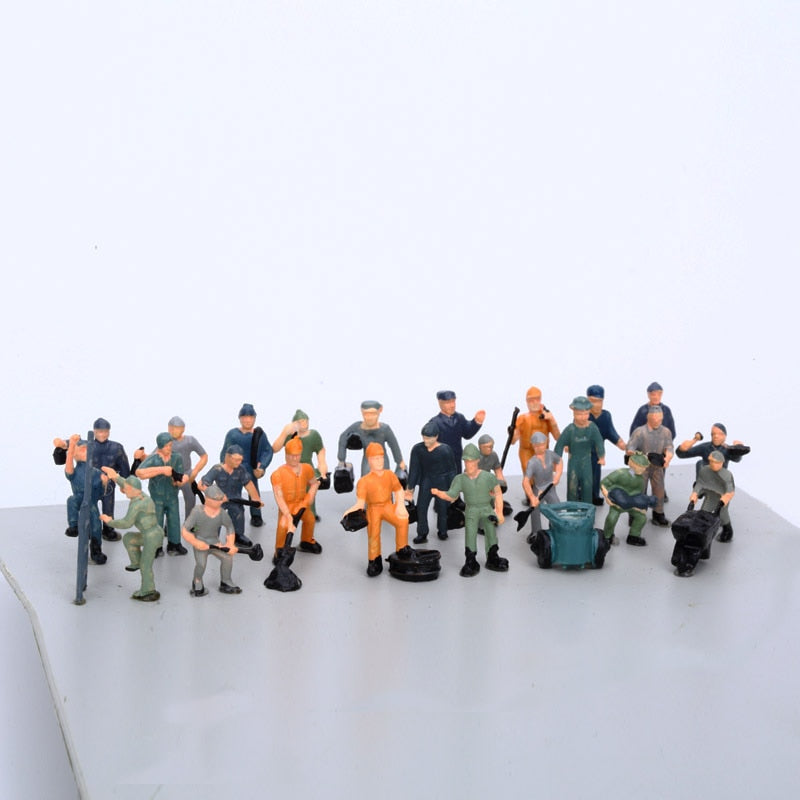 27pcs 1:87 Ho Scale Model Railway Workers Landscape Model Train Railway Layout Scenery Diy  Miniature Dioramas Display Gaming