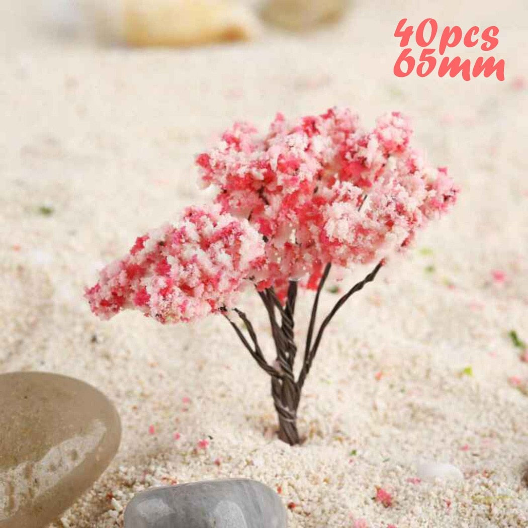 20/70pcs Plastic Model Train Artificial Miniature Tree Scenery Railroad Decoration Building Landscape Accessories Toys for Kids