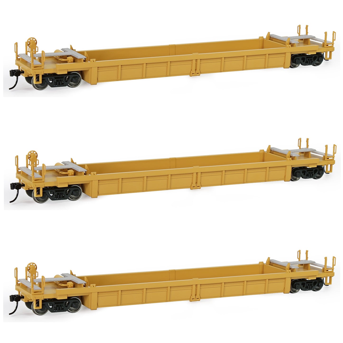 Evemodel 3pcs HO Scale 40' Well Car 1:87 40ft Depressed Center Flat Car Model Railway Wagon Freight Car C8749