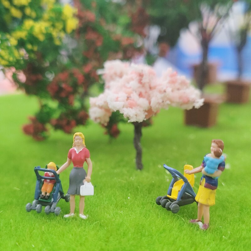 1:87 Ho Scale Model Figure Set Mom and Child Hiking Landscape Model Playground Layout Scenery Diy Miniature Dioramas Display