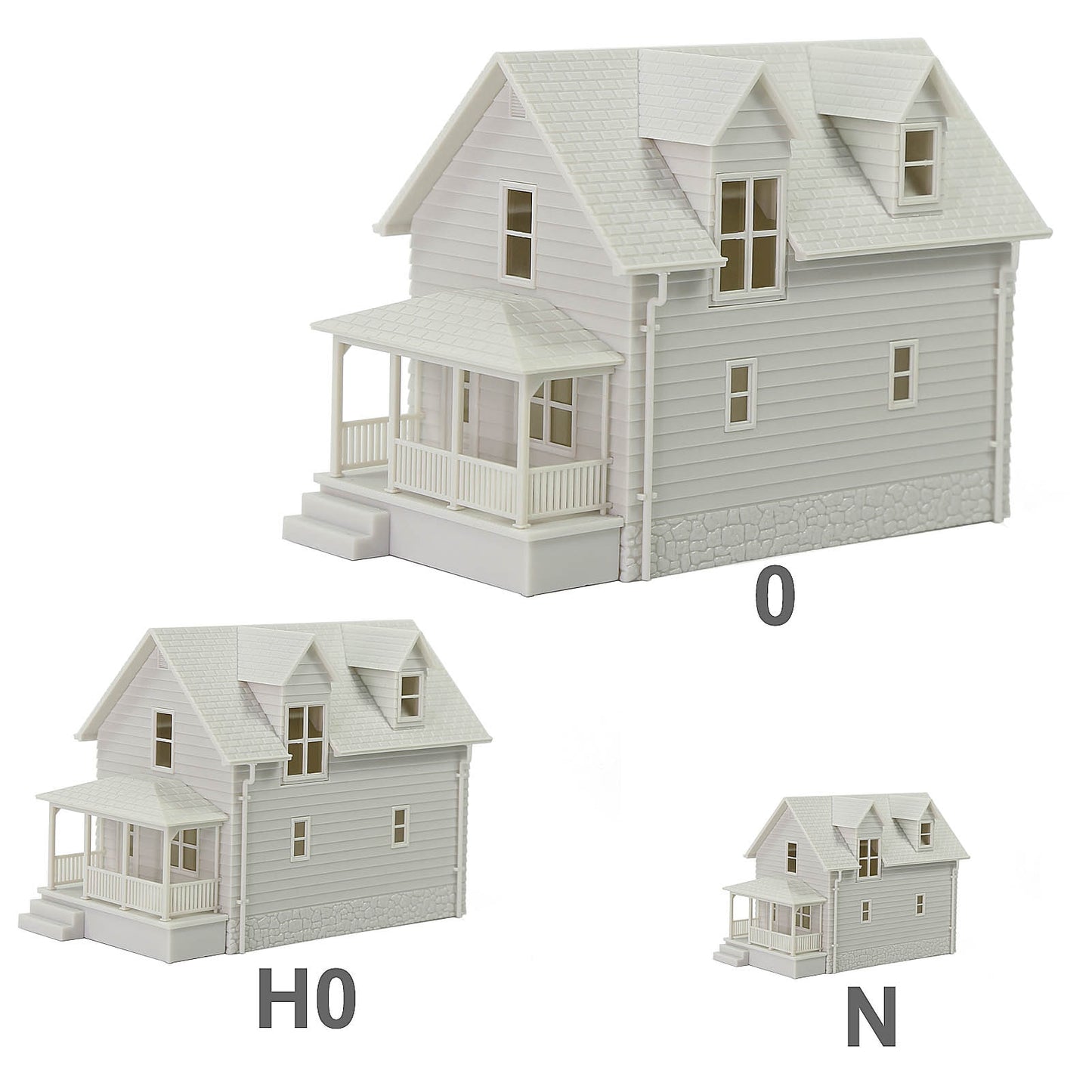 1 Unit Model Railway Layout O HO N Scale Village House White Blank Architectural Buildings Unassembled