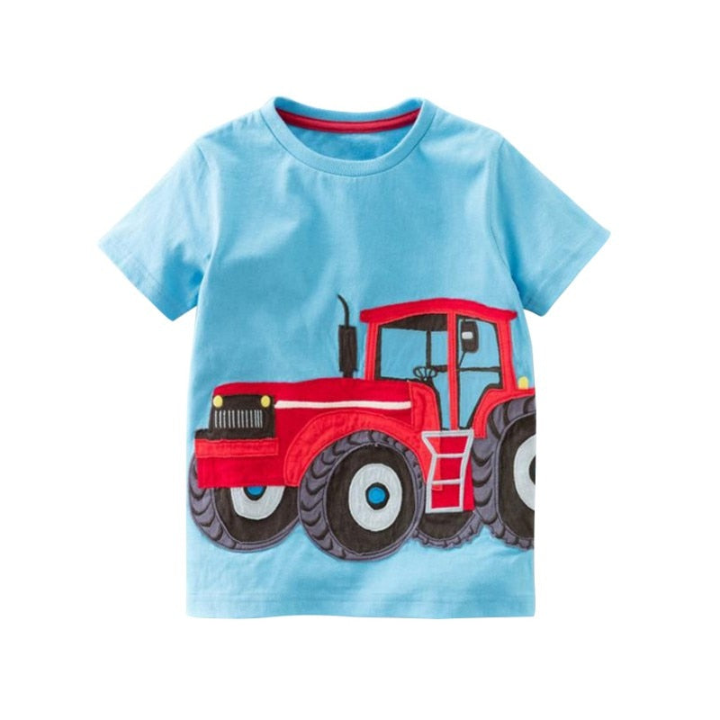 Summer Cotton Boys T-Shirt Kids Shirts Baby Boys Casual Short Sleeve Car Print T-shirt For Boy Children Toddlder Tee Shirts Tops