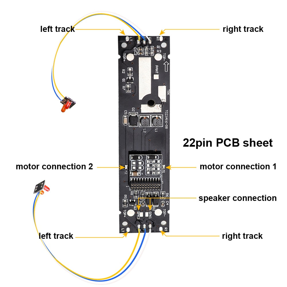 1pc 1:87 HO Train Toy Accessories IC Circuit PCB Board Compatible Train Head With Light and Speaker