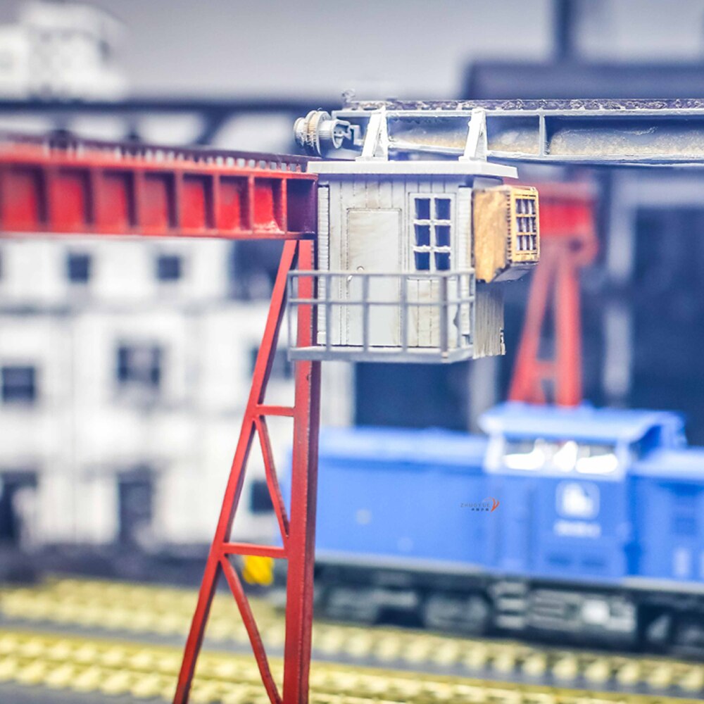 1:87 Model Gantry Crane HO Scale Railway Track DIY Crane Accessories Architectural Train Factory Decoration Layout