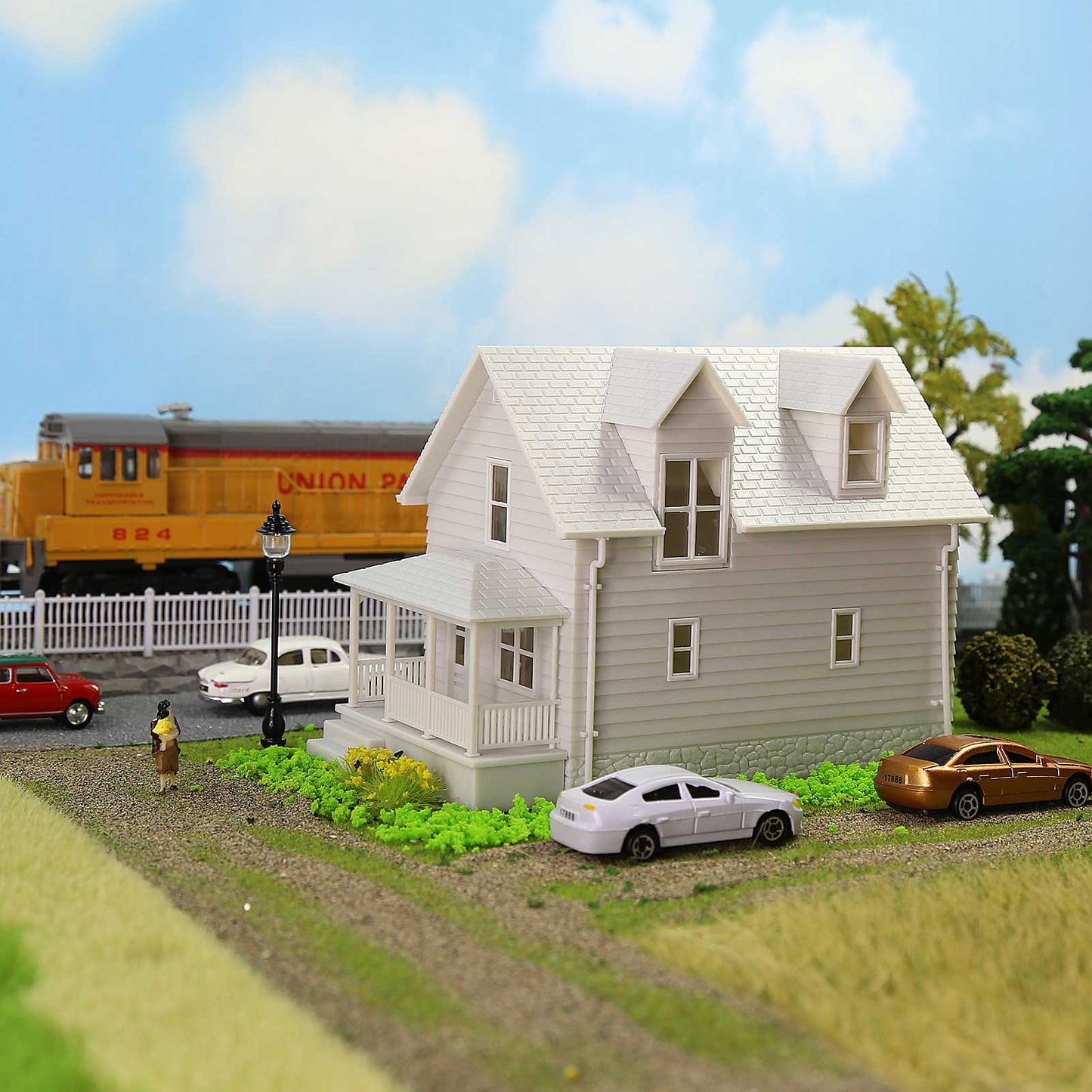 1 Unit Model Railway Layout O HO N Scale Village House White Blank Architectural Buildings Unassembled