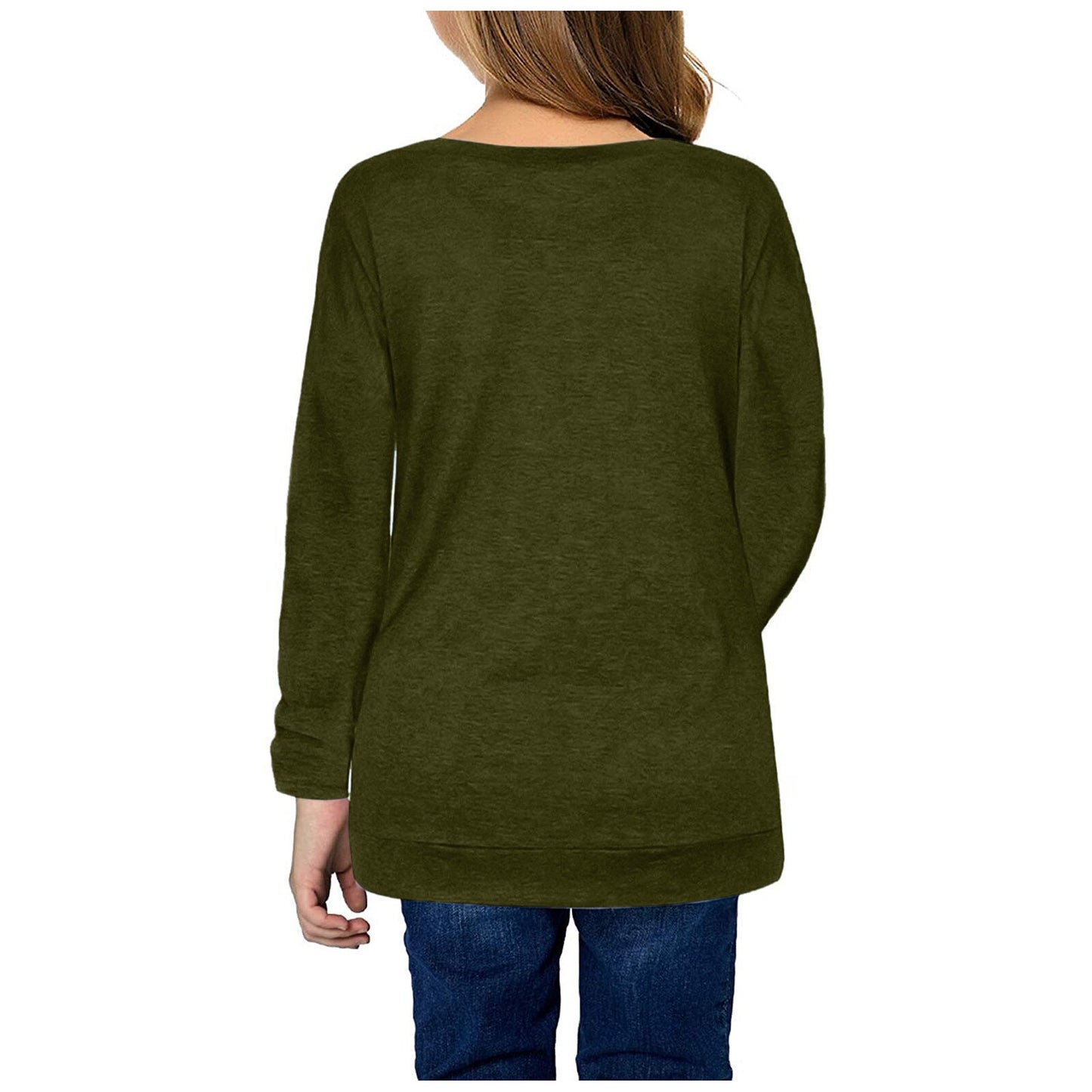 Kids Girls Casual Tunic Tops Knot Front Button Long Sleeve Casual Loose Blouse Autumn Winter T-Shirt Tee Camiseta de manga corta