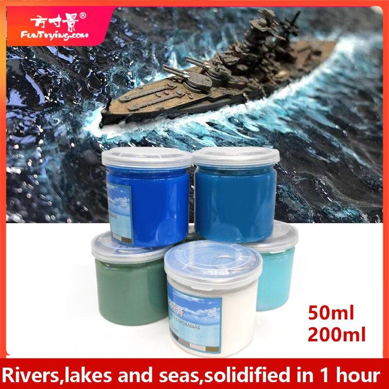 50ml/200ml Waterscape Cream for Diy Making Model Lake Ocean Pond River Waterfall Flow Military Sand Table Scene Material 12color