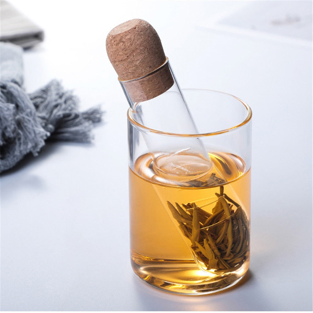 Glass Tea Infuser Tea Filter Creative Pipe Glass Design Tea Strainer Fancy Filter for Puer Tea Cup Mug Herb Kitchen Accessories