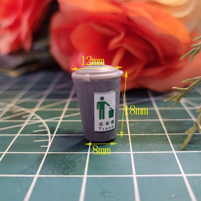 HO/N Scale Model Street Trash Can Micro Landscape Garbage DIY Material Rubbish Bin Miniature Mini Simulation Ashcan Sand Table