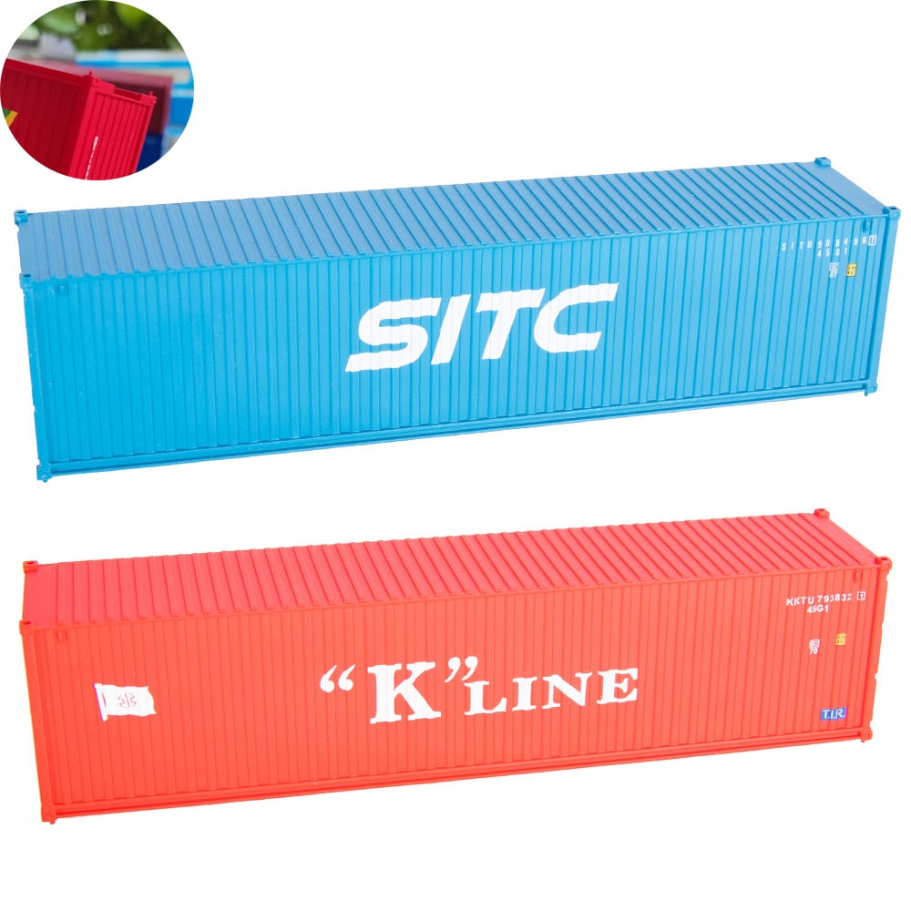 2pcs Ho Scale 40ft Railway Train Container Model 1:87 Hobby ABS Plastic Toys Shipping Container for Collection Can be Specified