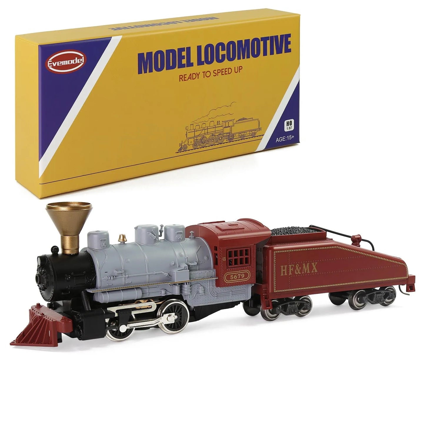 Evemodel HO Scale 1:87 Model Steam Locomotives Old Time "Fat Boy" for Model Trains HCT8703RGr Mike's mixed store