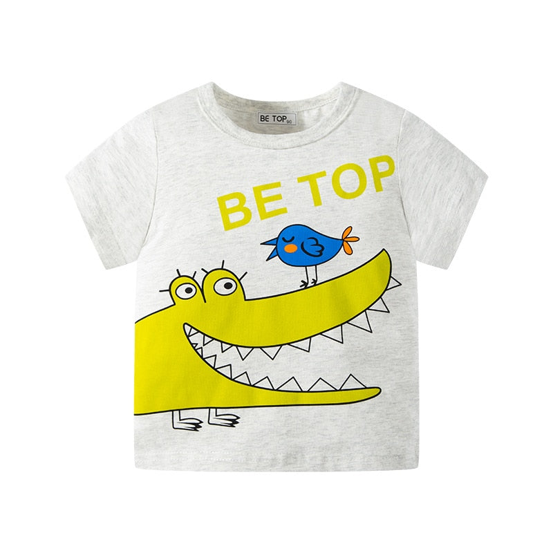 Summer Cotton Boys T-Shirt Kids Shirts Baby Boys Casual Short Sleeve Car Print T-shirt For Boy Children Toddlder Tee Shirts Tops