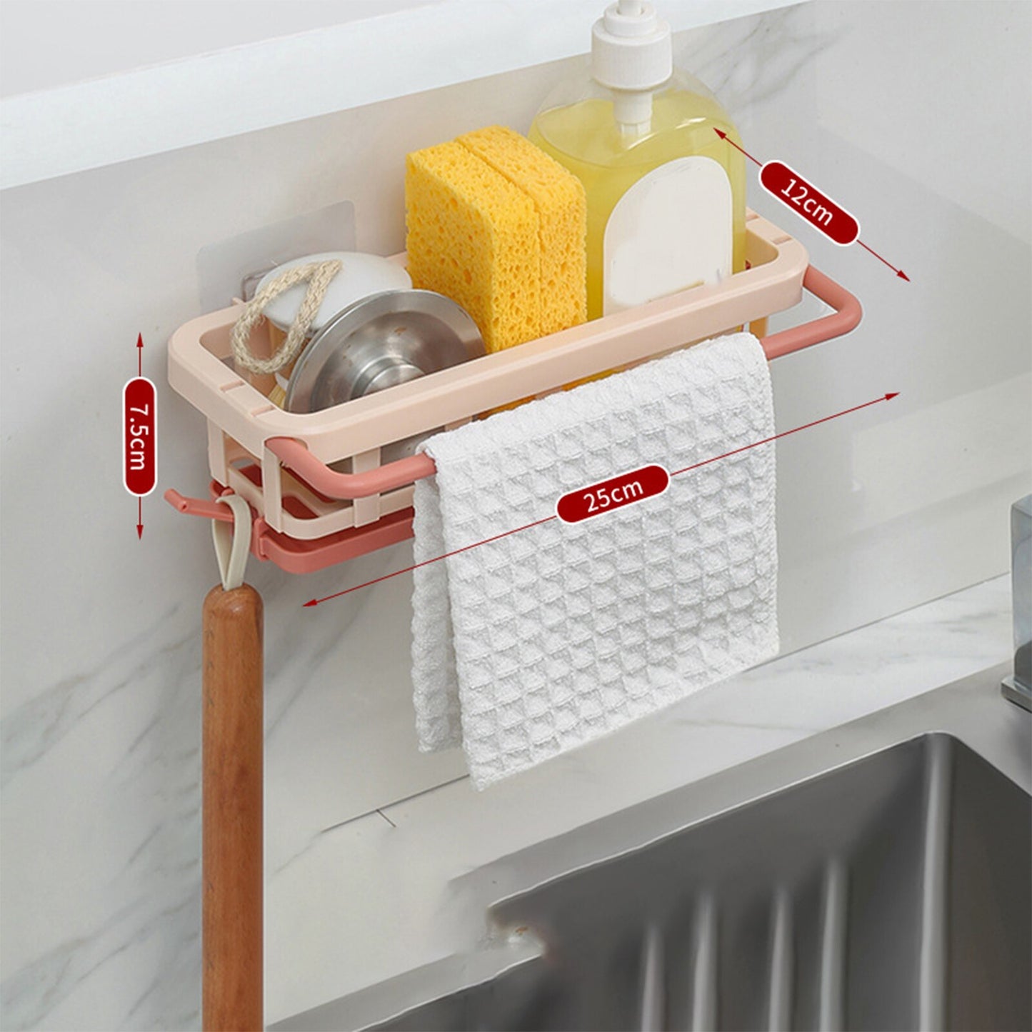 Multipurpose Sink Storage Rack Hanger Adjustable Sink Holder Drain Basket for Kitchen Bathroom Accessories