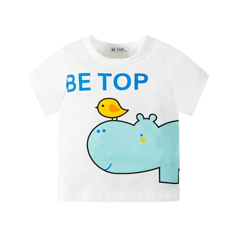 Summer Cotton Boys T-Shirt Kids Shirts Baby Boys Casual Short Sleeve Car Print T-shirt For Boy Children Toddlder Tee Shirts Tops