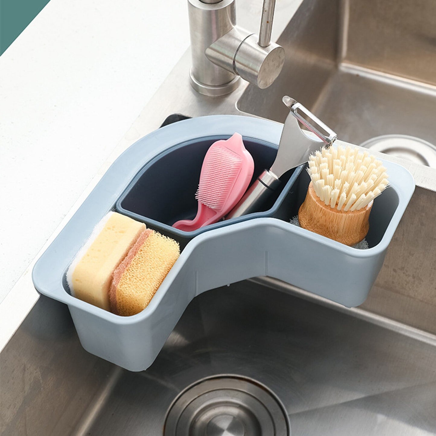 Multipurpose Sink Storage Rack Hanger Adjustable Sink Holder Drain Basket for Kitchen Bathroom Accessories