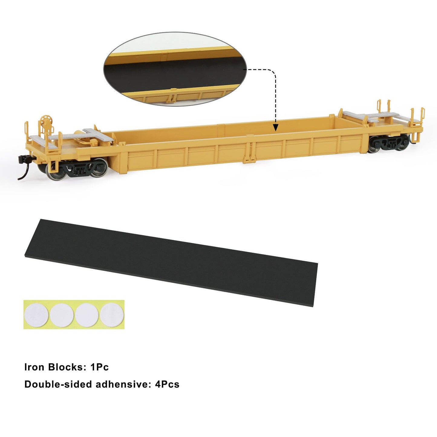 Evemodel 3pcs HO Scale 40' Well Car 1:87 40ft Depressed Center Flat Car Model Railway Wagon Freight Car C8749