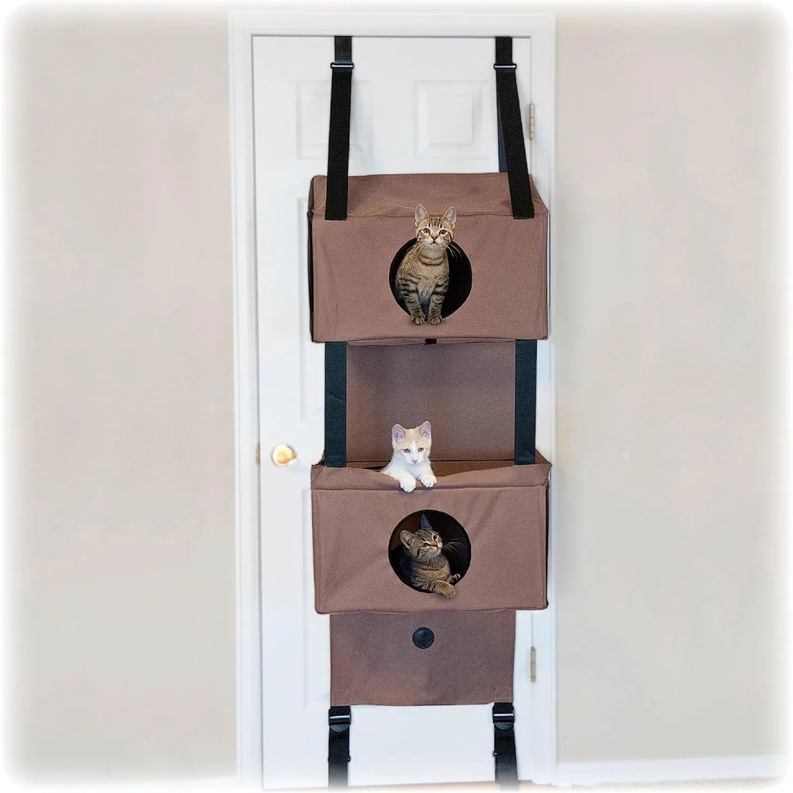 US Pet Products Hangin' Cat Condo Door Mounted Cat Furniture Cat Tree Tan Large 23 X 16 X 65 Inches Mike's mixed store