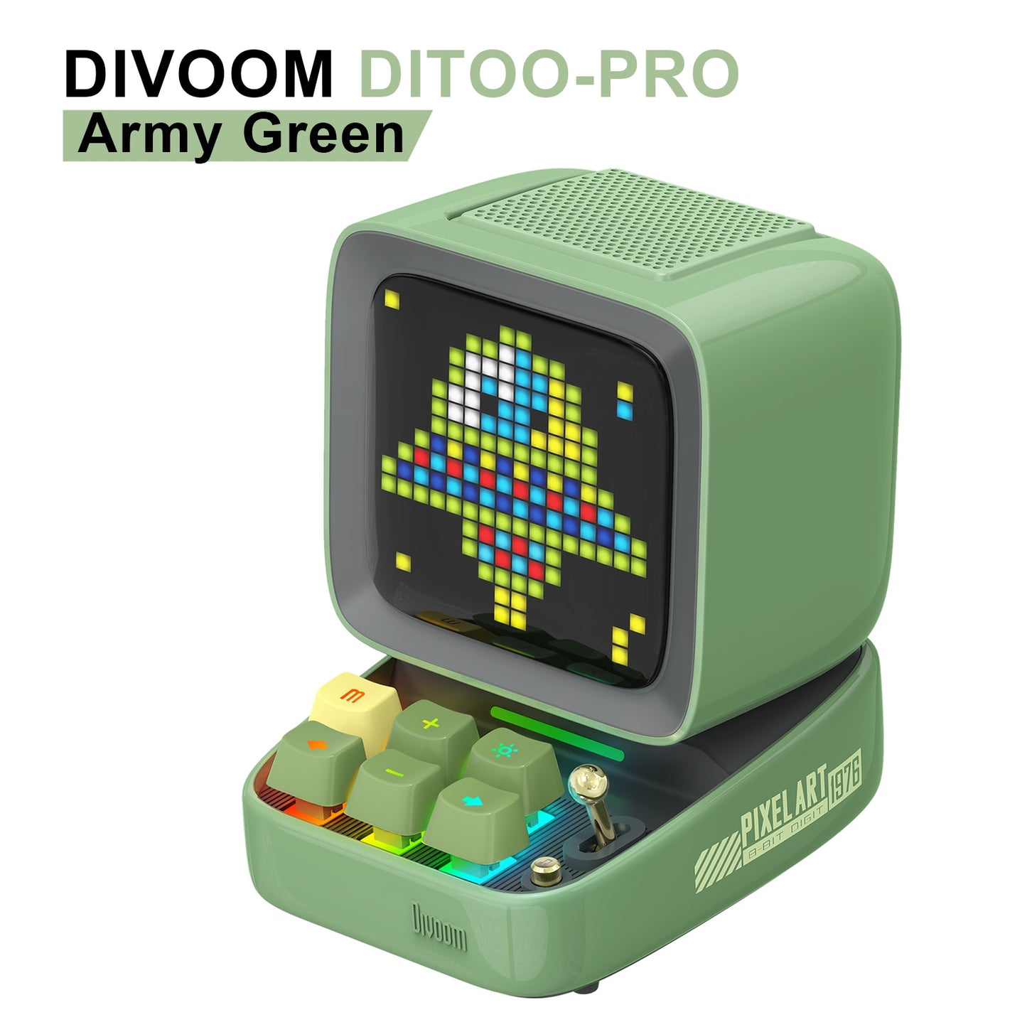 Divoom Ditoo-Pro Retro Pixel Art Bluetooth Portable Speaker Alarm Clock DIY LED Display Board, Cute Gift Home Light Decoration