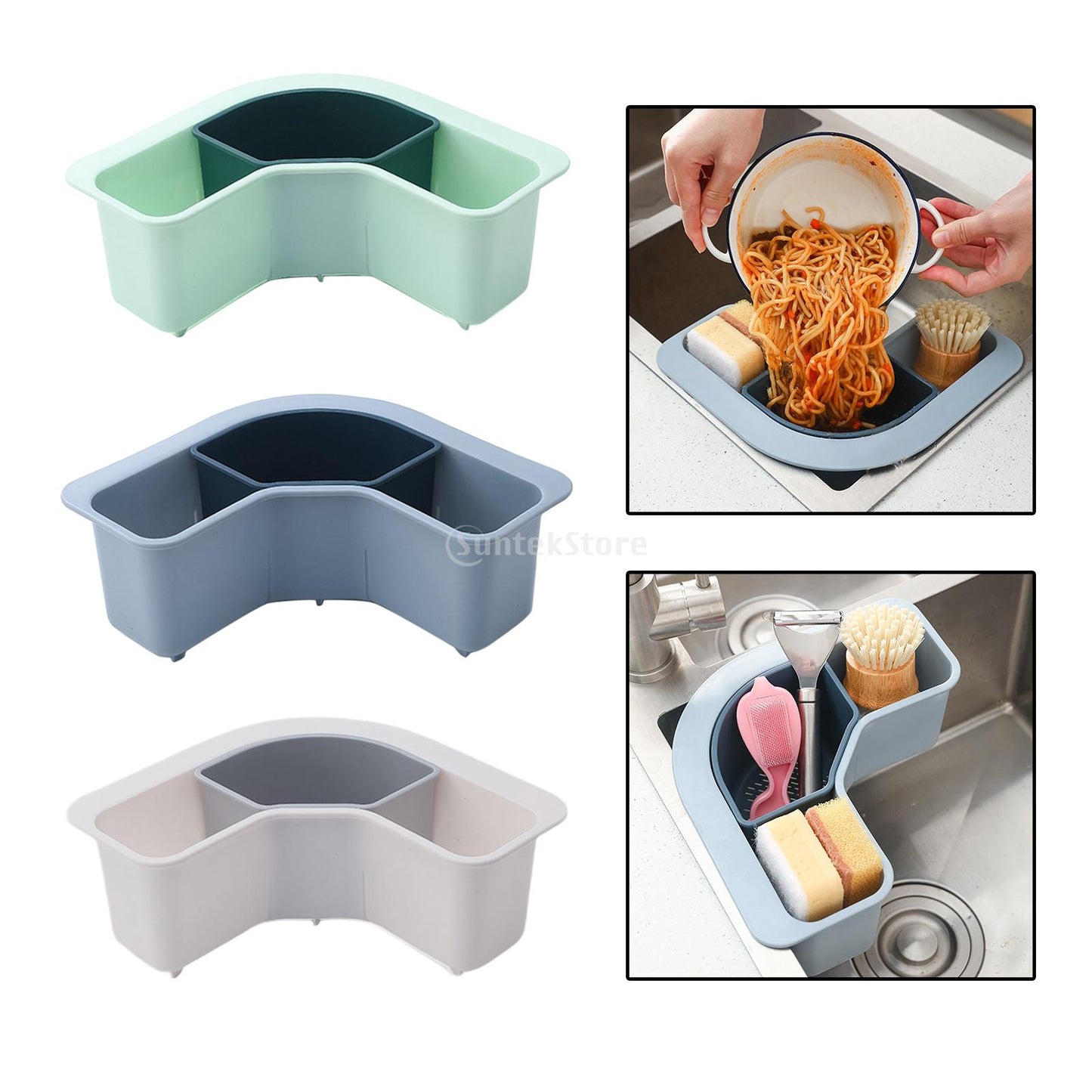 Multipurpose Sink Storage Rack Hanger Adjustable Sink Holder Drain Basket for Kitchen Bathroom Accessories