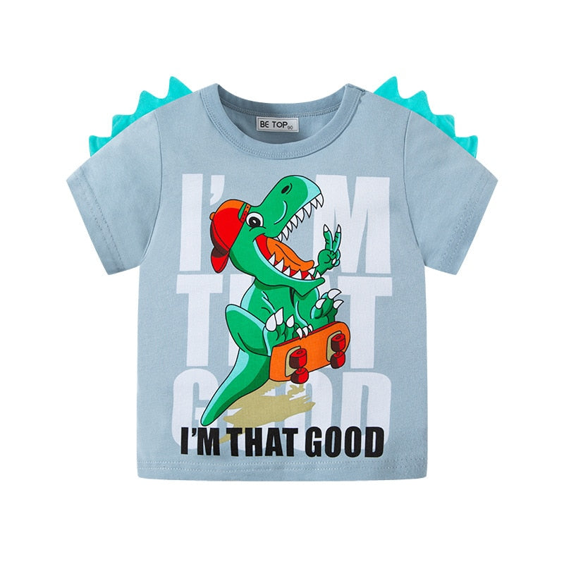 Summer Cotton Boys T-Shirt Kids Shirts Baby Boys Casual Short Sleeve Car Print T-shirt For Boy Children Toddlder Tee Shirts Tops