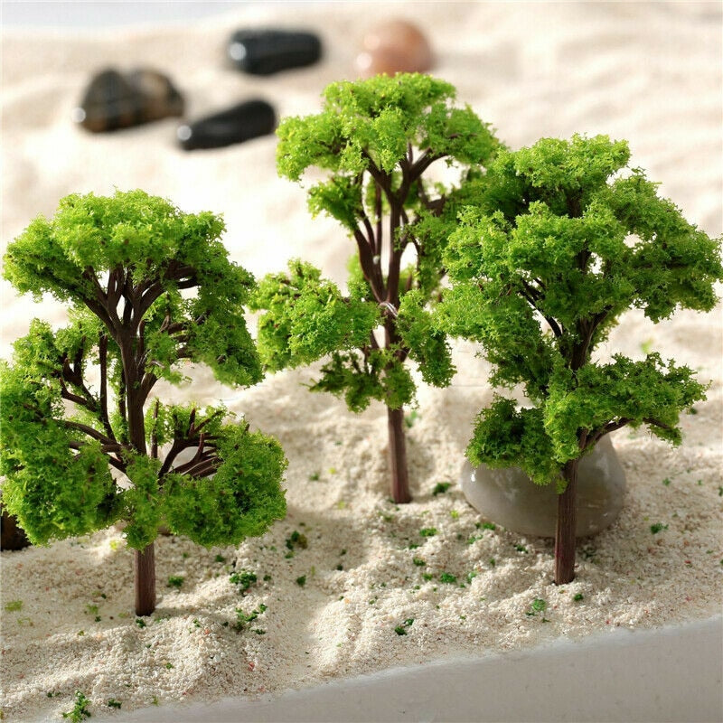 10pcs 4-12cm HO OO Scale Model Trees Train Railroad Layout Diorama Wargame Scenery Miniature Tree Decoration