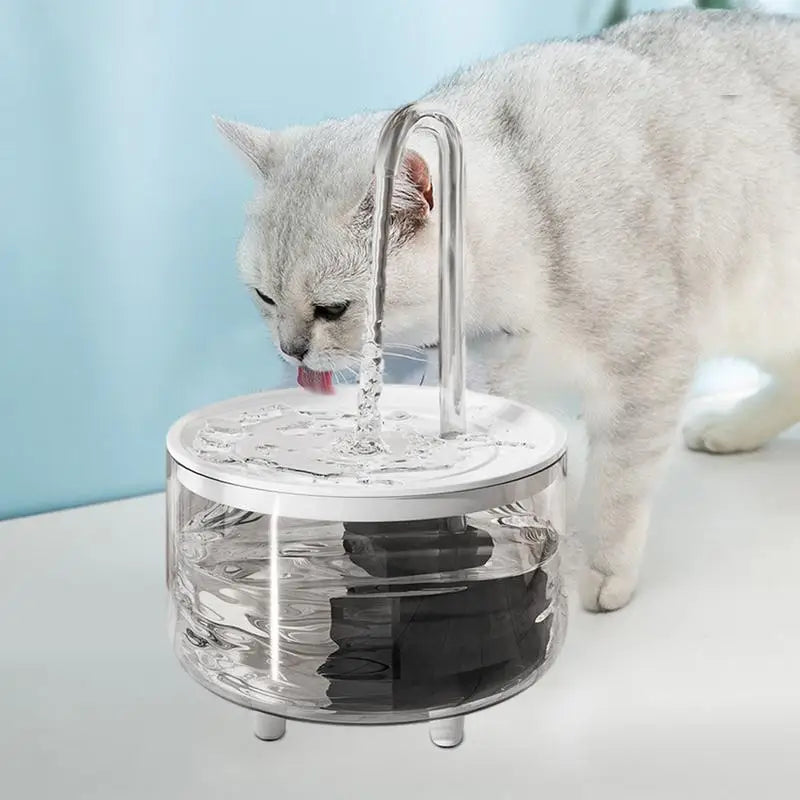 Cat Fountains For Drinking Wireless 1L Battery Operated USB Cat Water Fountain Automatic Cat Water Dispenser Clear Pet Fountain