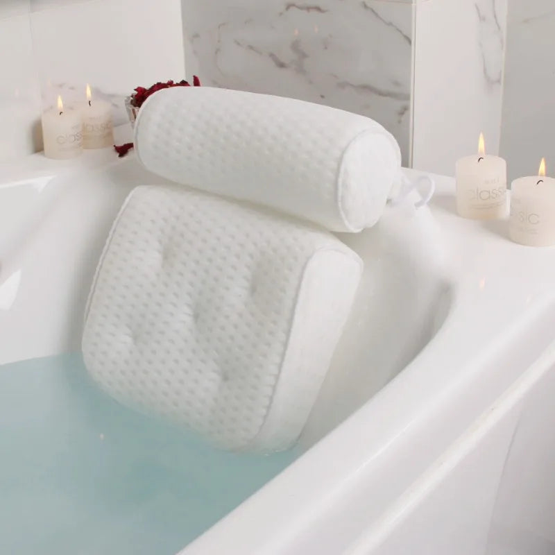 Bath Pillow for Bathtub Support Neck,Head and Back with Non-Slip Suction Cups air mesh Mike's mixed store