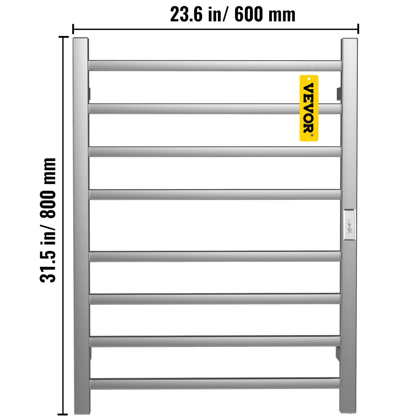 VEVOR Heated Towel Rack Towel Heater Warmer 4/6/8/10/12 Bars Polishing Brushed/ Mirror Polished/ Powder Coated Steel Squared