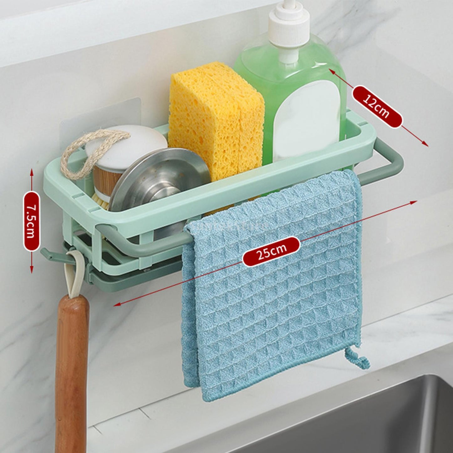 Multipurpose Sink Storage Rack Hanger Adjustable Sink Holder Drain Basket for Kitchen Bathroom Accessories