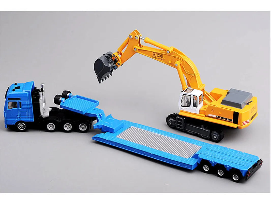 Hot selling 1:87 alloy 1847 flatbed transport vehicle model,simulation engineering vehicle,children's excavator toys,wholesale