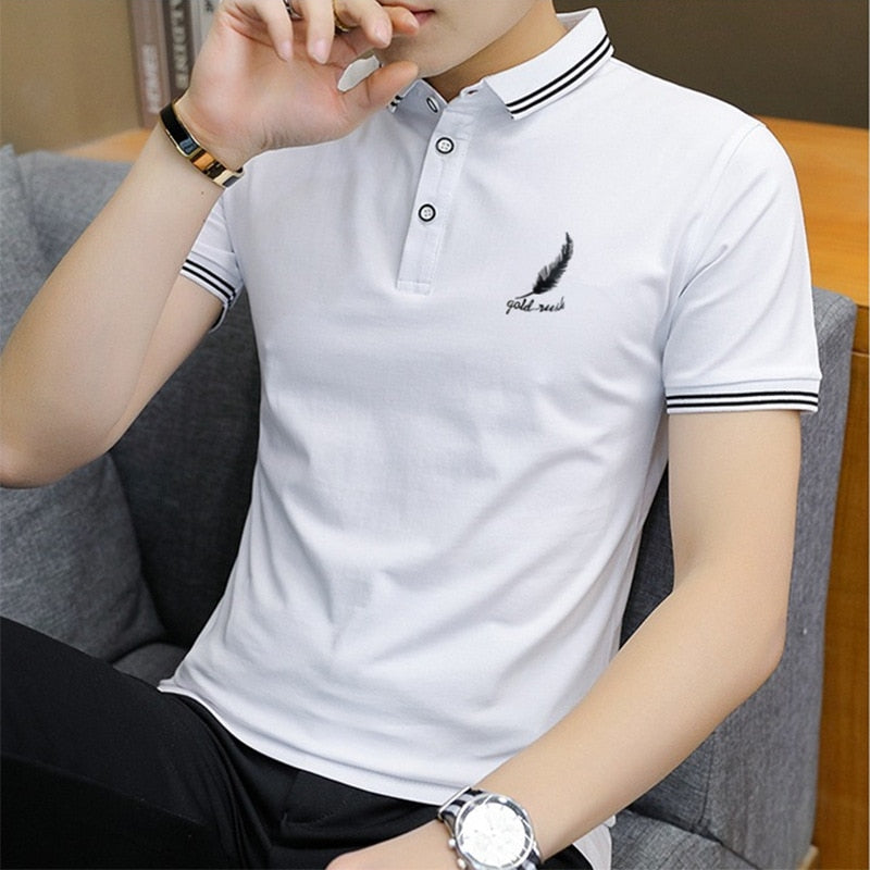 Men's Summer Lapel POLO Shirt Short Sleeve tops men Business Casual Youth Tops korean fashion clothing polo shirt men