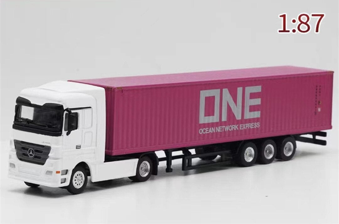 1:87 Alloy innovative logistics model container truck Model toy car