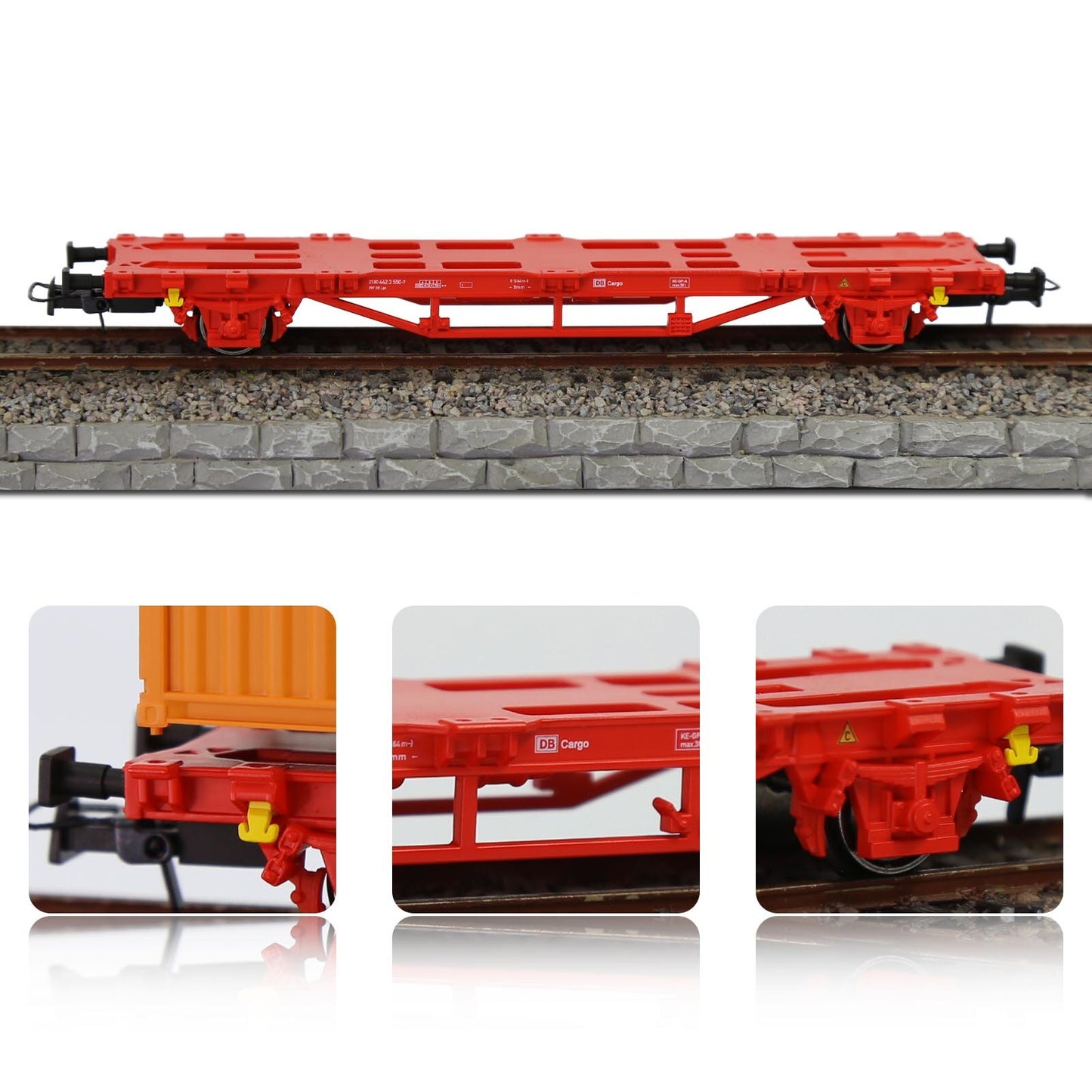 Evemodel 1pc Model Trains Wagons HO Scale 1:87 Flat Car Rolling Stock C8761