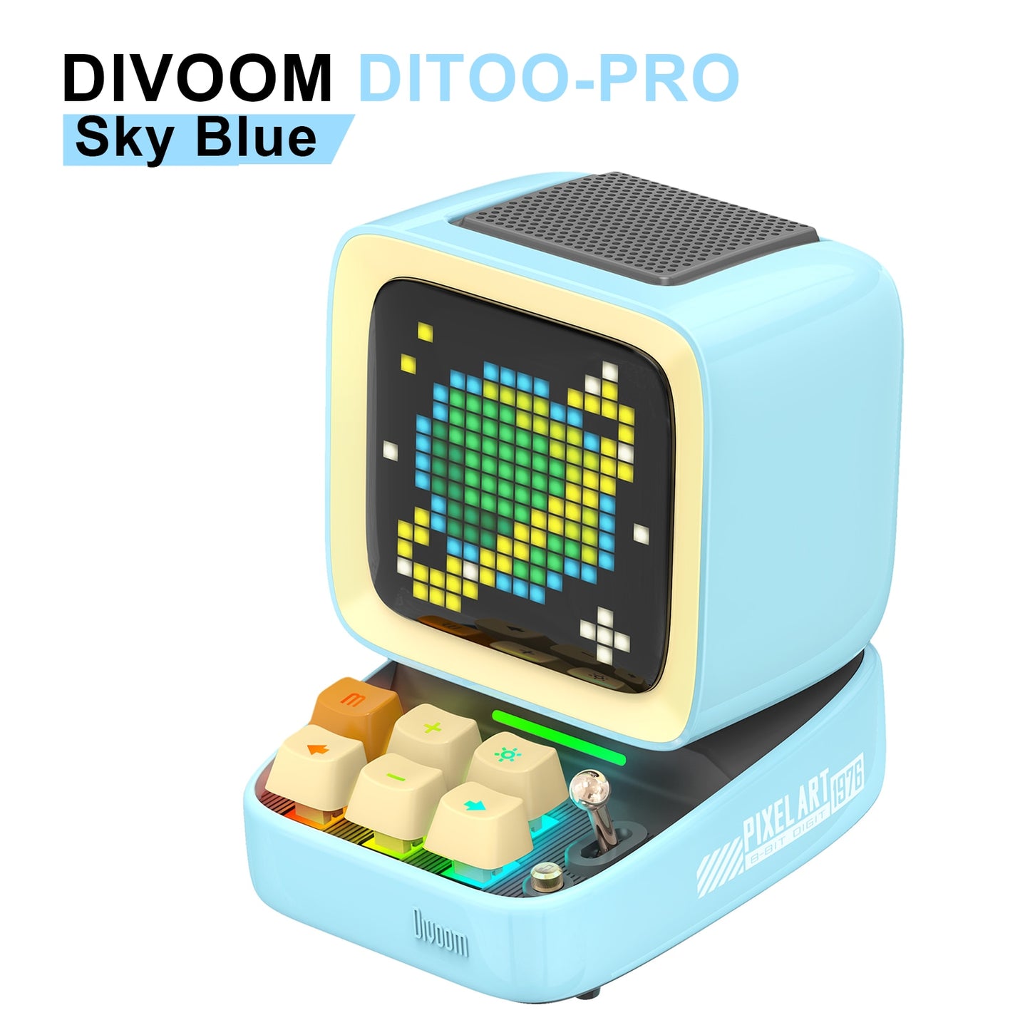 Divoom Ditoo-Pro Retro Pixel Art Bluetooth Portable Speaker Alarm Clock DIY LED Display Board, Cute Gift Home Light Decoration