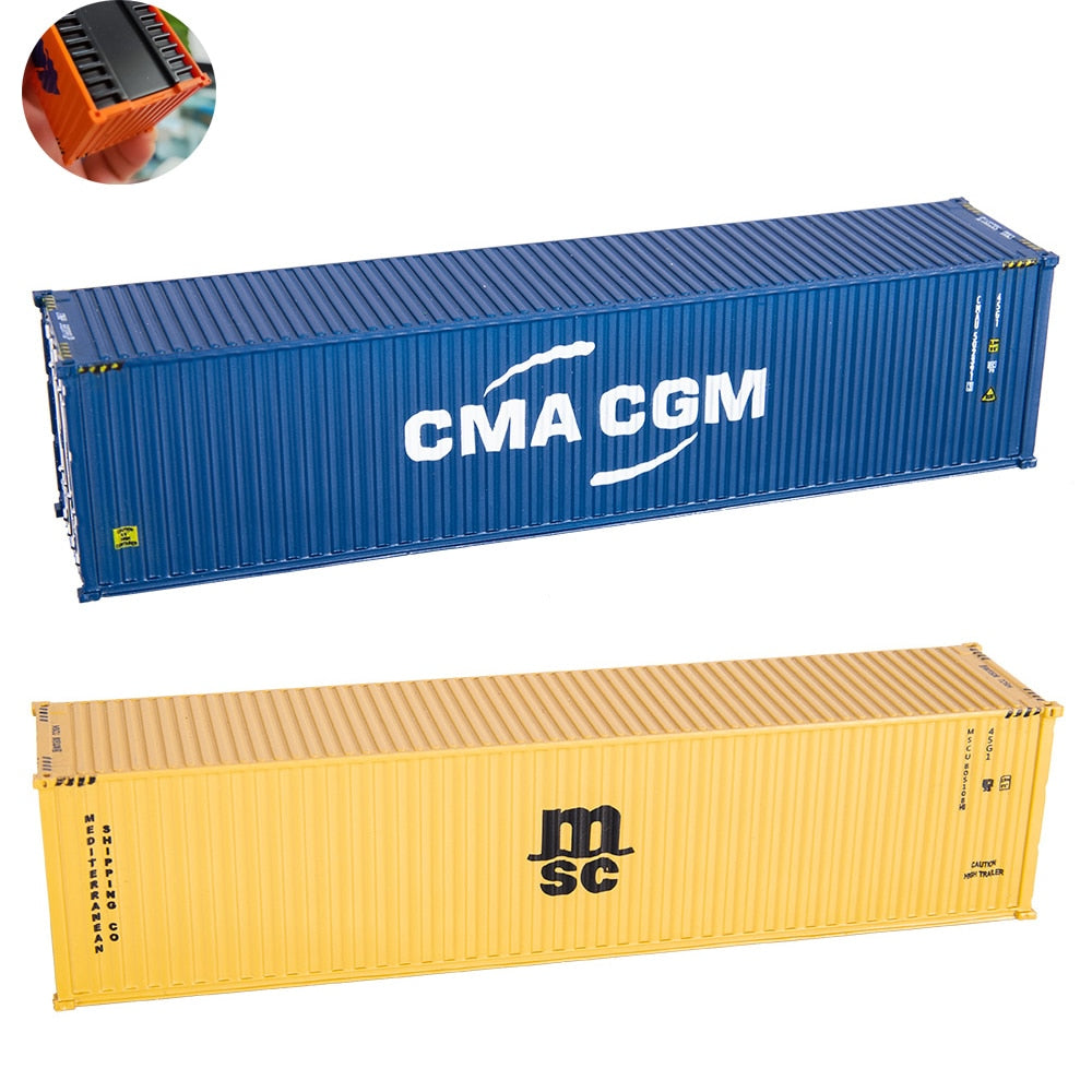 2pcs Ho Scale 40ft Railway Train Container Model 1:87 Hobby ABS Plastic Toys Shipping Container for Collection Can be Specified