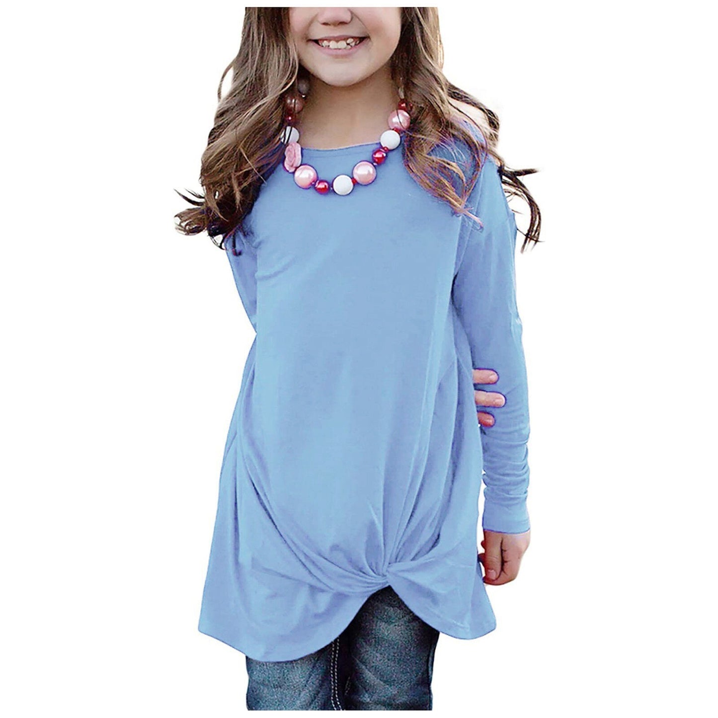 Girls T Shirts Kids Spring Summer Shirts For Girls Long Sleeve Colorblock Girls T-shirt Tops 6 8 9 10 12 Years Big Girls Clothes