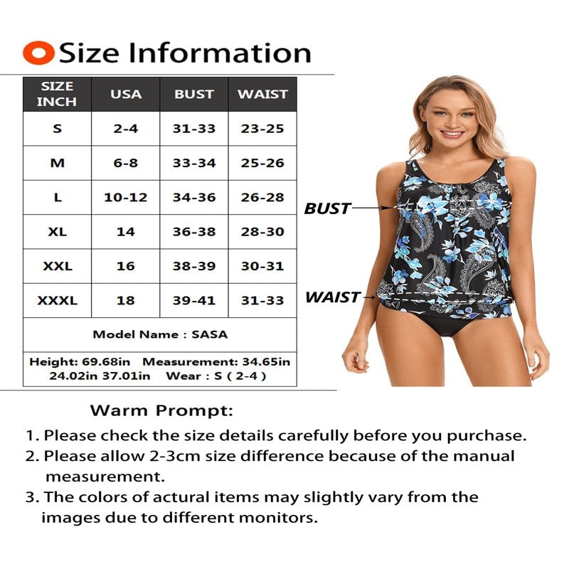 Women's Plus Size Modest Tummy Control Tankini Top Bathing Suit No Bottom Swimwear S-XXXL - Stylish, Comfortable & Flattering Sw