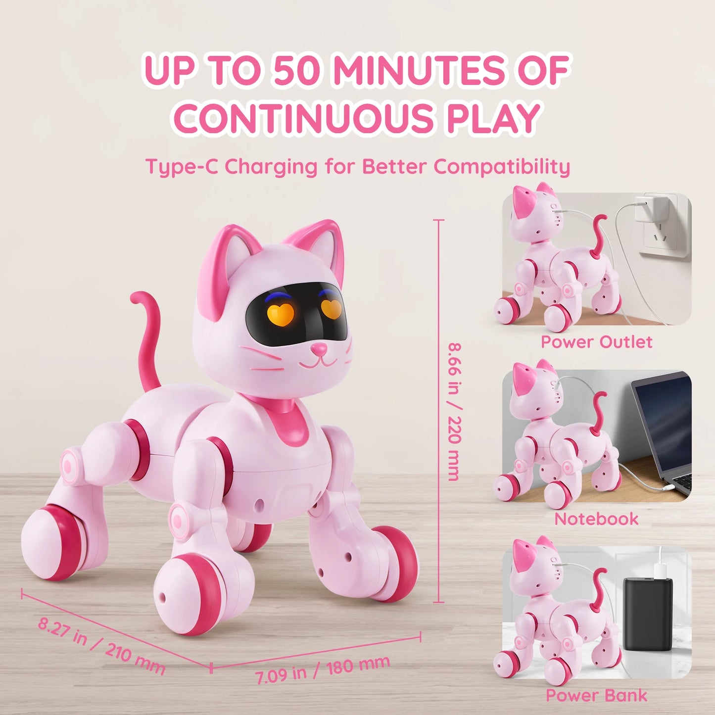 VEVOR Intelligent Remote Control Robot Cat Electronic Stunt Voice Command Programmable Touch-sense Music Song Children's Toys Mike's mixed store