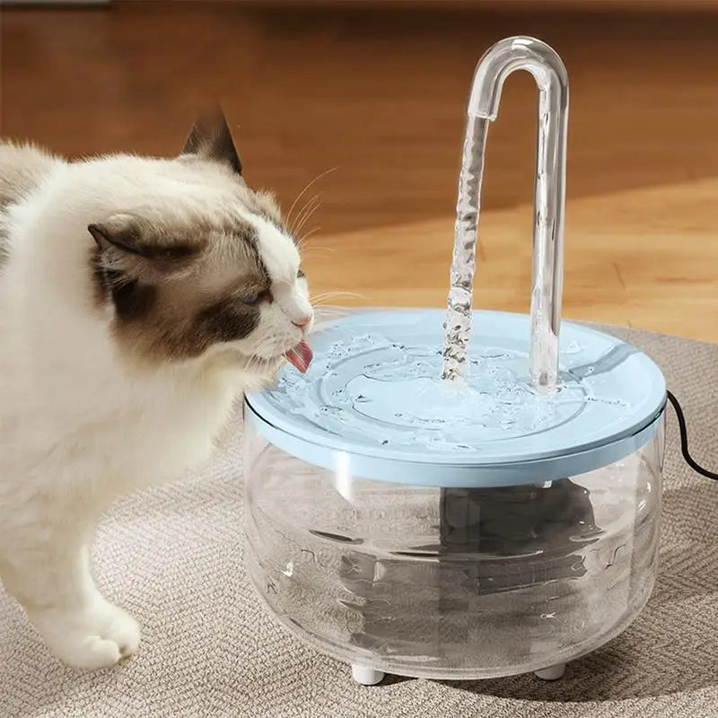 Cat Fountains For Drinking Wireless 1L Battery Operated USB Cat Water Fountain Automatic Cat Water Dispenser Clear Pet Fountain