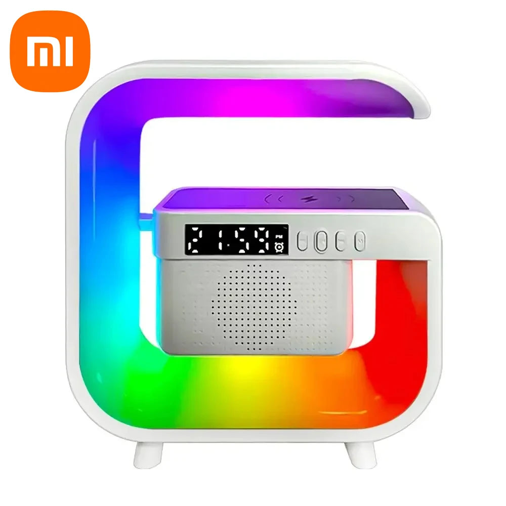 Xiaomi Wireless Bluetooth 5.0 Speaker RGB Night Light FM Speaker With Wireless Charger Stand Fast Charging For iphone Samsung Mike's mixed store