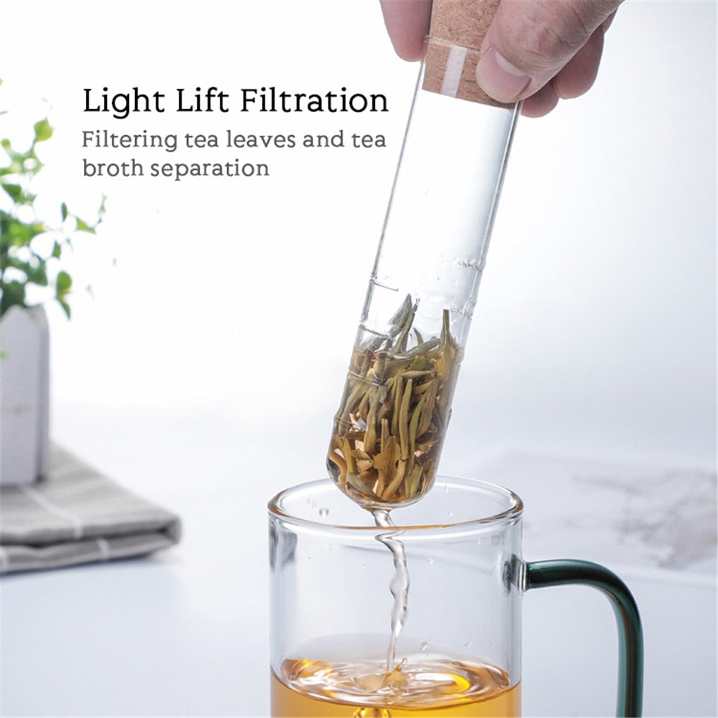 Glass Tea Infuser Tea Filter Creative Pipe Glass Design Tea Strainer Fancy Filter for Puer Tea Cup Mug Herb Kitchen Accessories