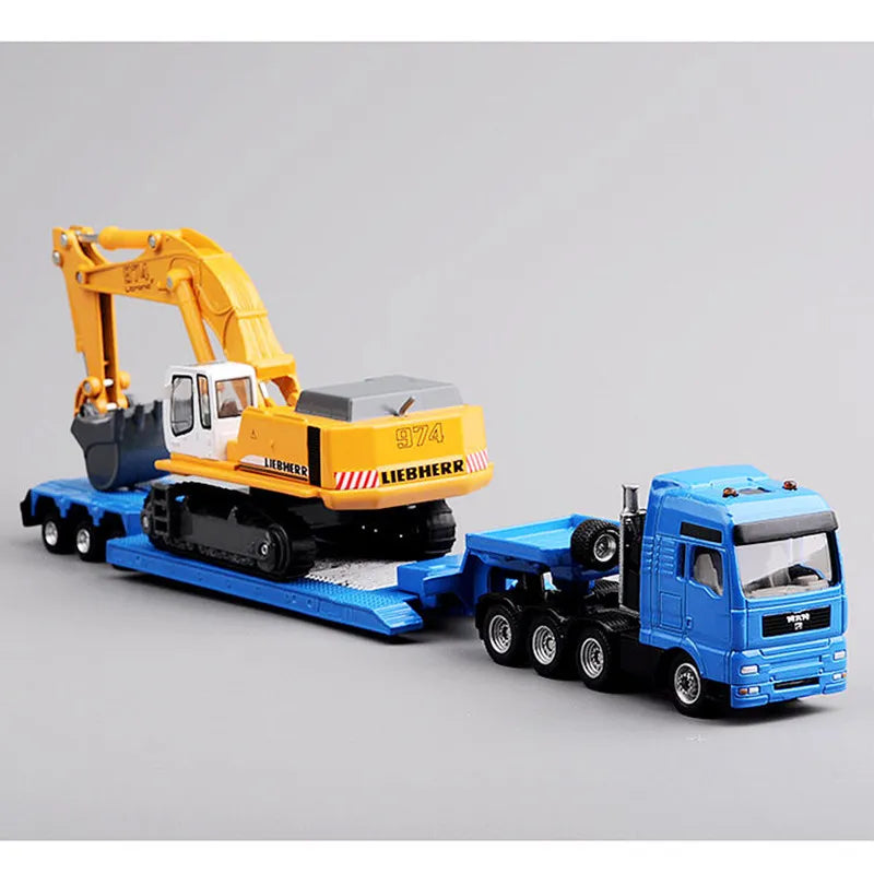 Hot selling 1:87 alloy 1847 flatbed transport vehicle model,simulation engineering vehicle,children's excavator toys,wholesale