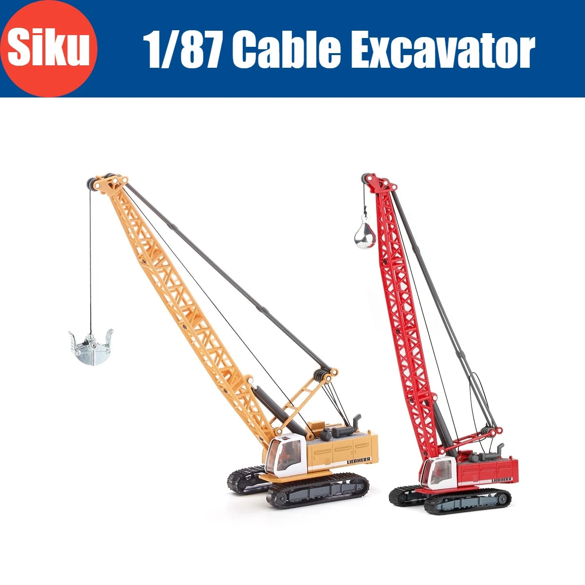 Cable Excavator Crusher Crane Truck Siku 1891 Toy Car For Children 1/87 Model Diecast Zinc Alloy Engineering Miniature Gift Boys