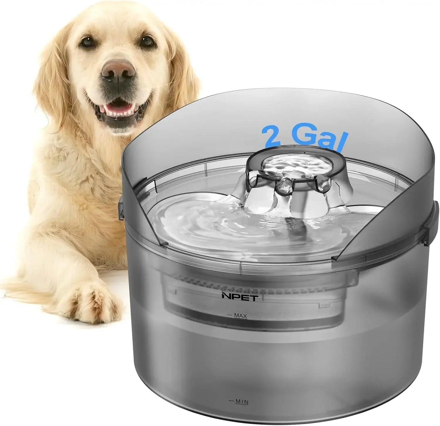 NPET Dog Water Fountain, 2 Gallon/270oz/8L Large Automatic Dog Water Dispenser with Splatter Guard for Large Dogs Multiple Pets Mike's mixed store