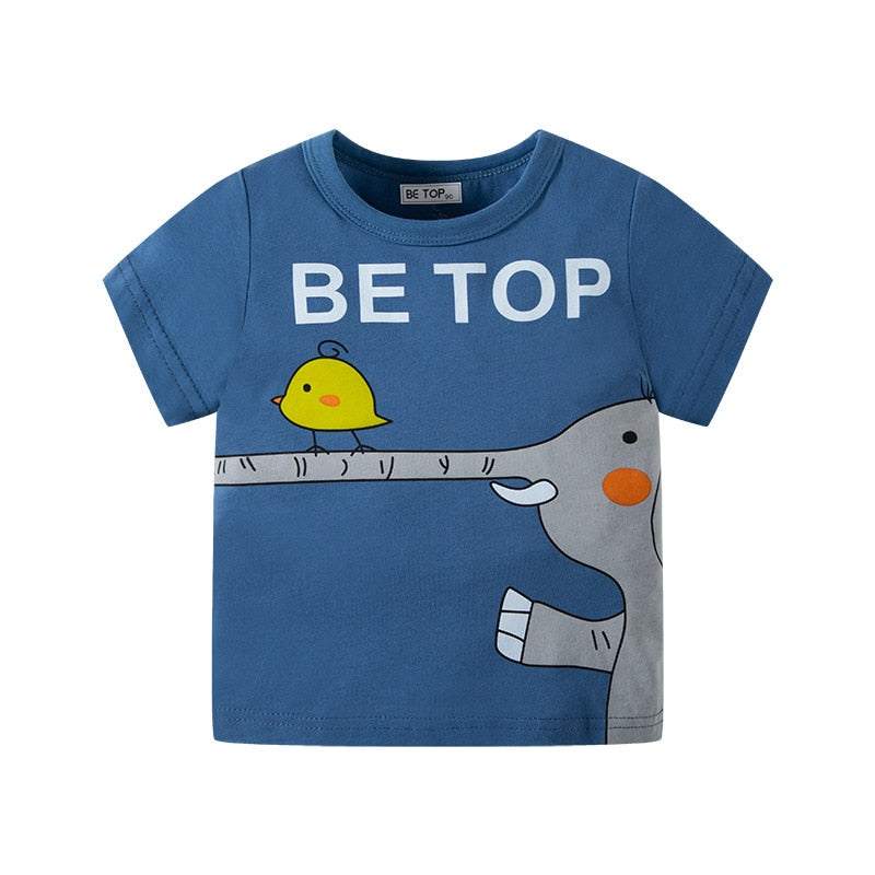 Summer Cotton Boys T-Shirt Kids Shirts Baby Boys Casual Short Sleeve Car Print T-shirt For Boy Children Toddlder Tee Shirts Tops