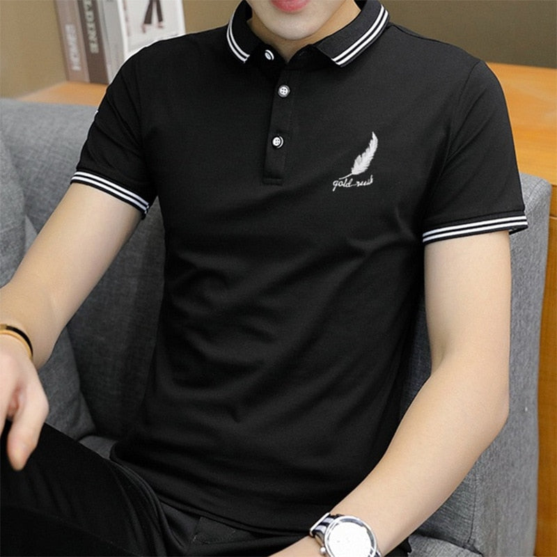 Men's Summer Lapel POLO Shirt Short Sleeve tops men Business Casual Youth Tops korean fashion clothing polo shirt men