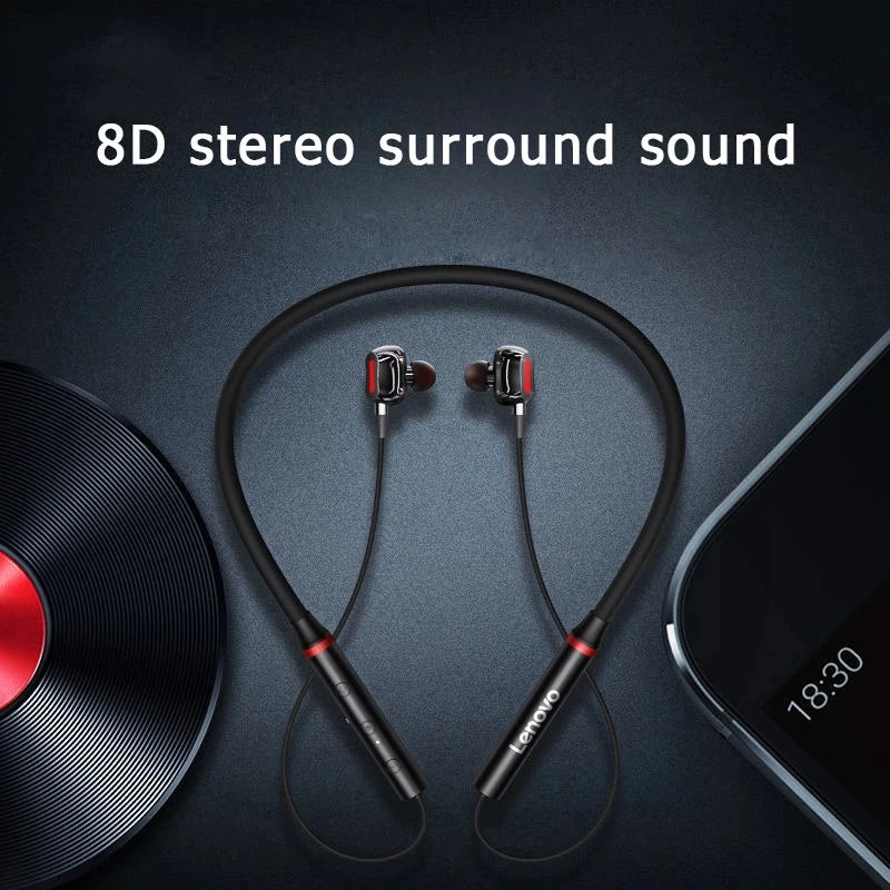 Original Lenovo HE05 Pro TWS Wireless Earphone Bluetooth 5.0 Sports Noise Canceling Neckband Headphones Waterproof Microphone Mike's mixed store