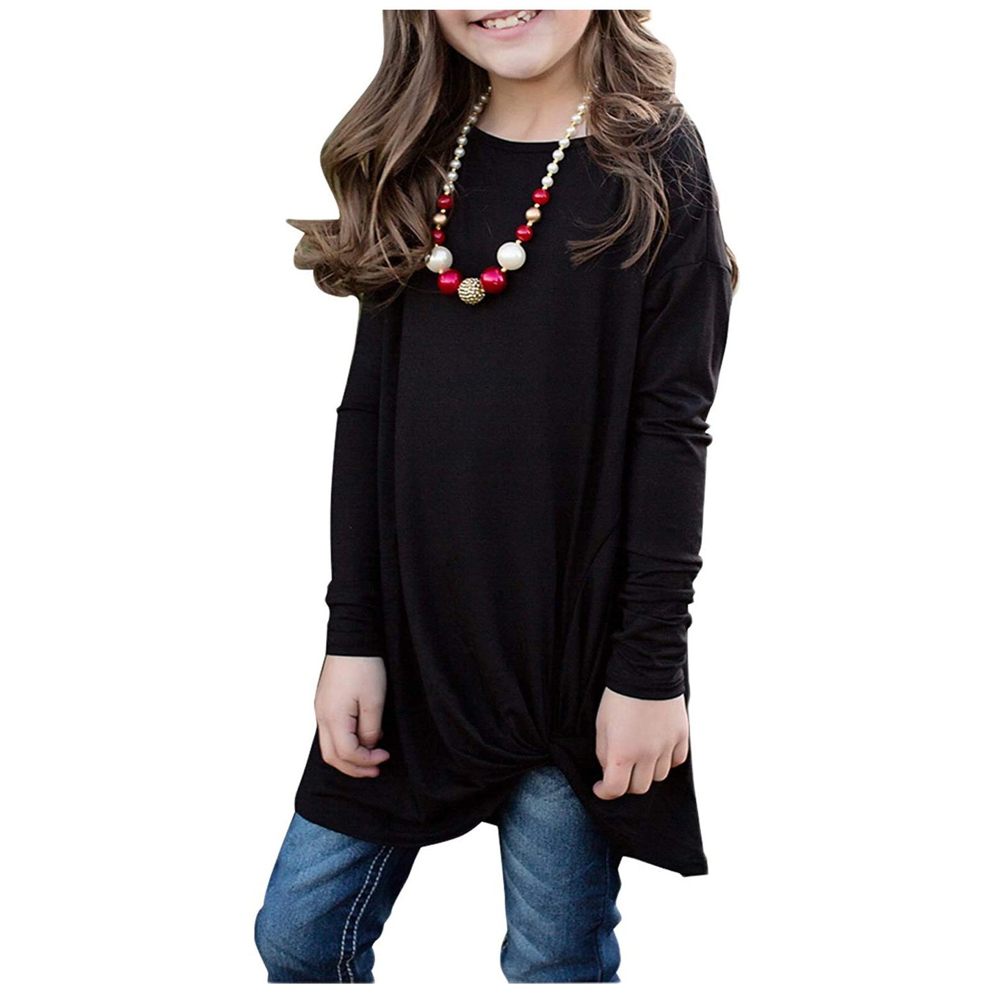 Girls T Shirts Kids Spring Summer Shirts For Girls Long Sleeve Colorblock Girls T-shirt Tops 6 8 9 10 12 Years Big Girls Clothes