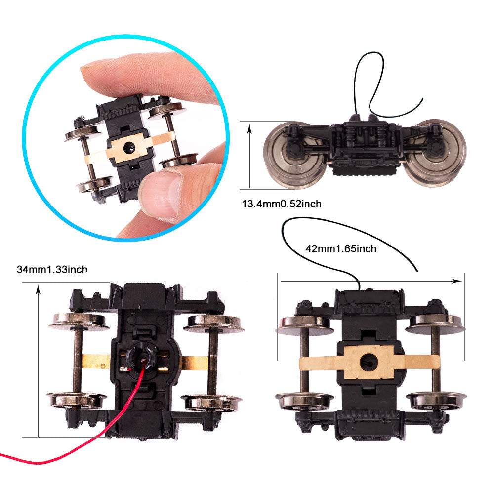 1:87 HO Scale Railway Train Bogie Assembly DIY Chassis Integrated Accessories Metal and Plastic Toys Model Refit Accessories