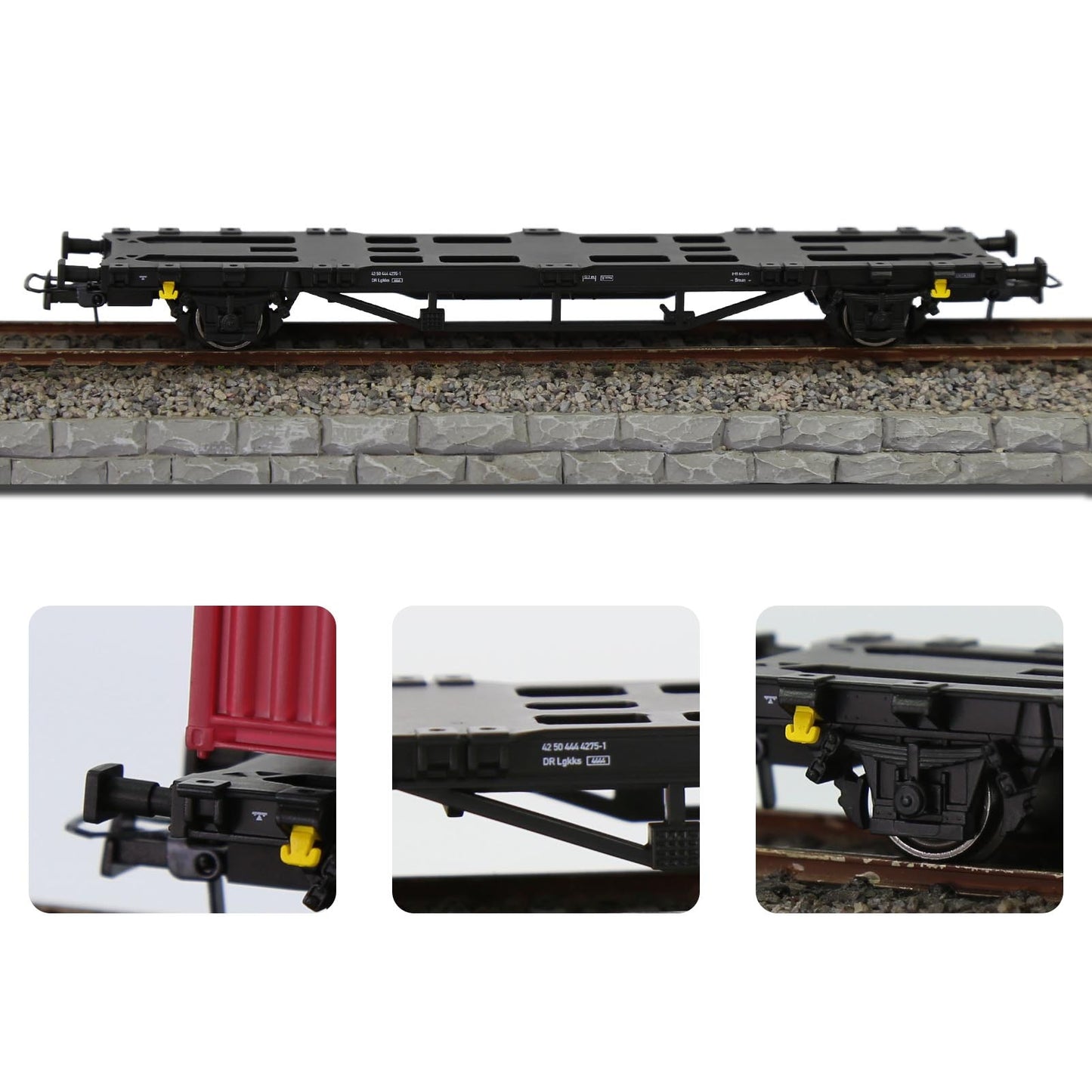 Evemodel 1pc Model Trains Wagons HO Scale 1:87 Flat Car Rolling Stock C8761